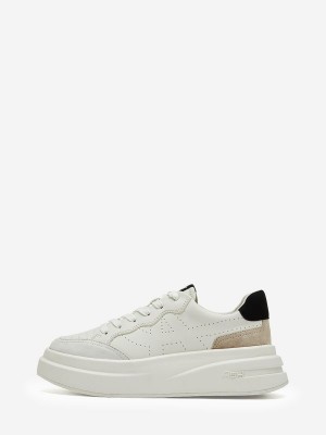 ASH Impuls Lave Sneakers Dame Hvite Hvite Svarte | QODBH5261