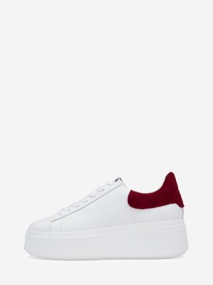 ASH Moby Lave Sneakers Dame Hvite Rød | PHFAG1574