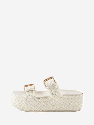 ASH Ziggy Flate Sandaler Dame Talc | PTEYN7580