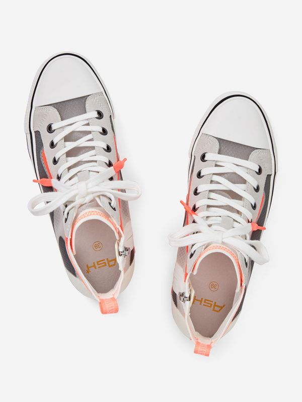 ASH Gasper Høye Sneakers Dame Grå Oransje | RGYBL3402