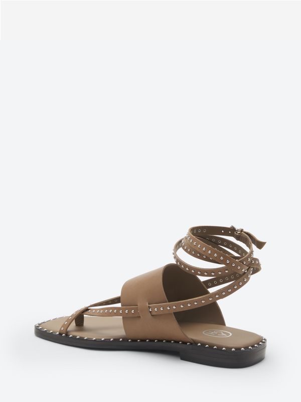 ASH Medusa Studs Flate Sandaler Dame Fango | PGBNT8052