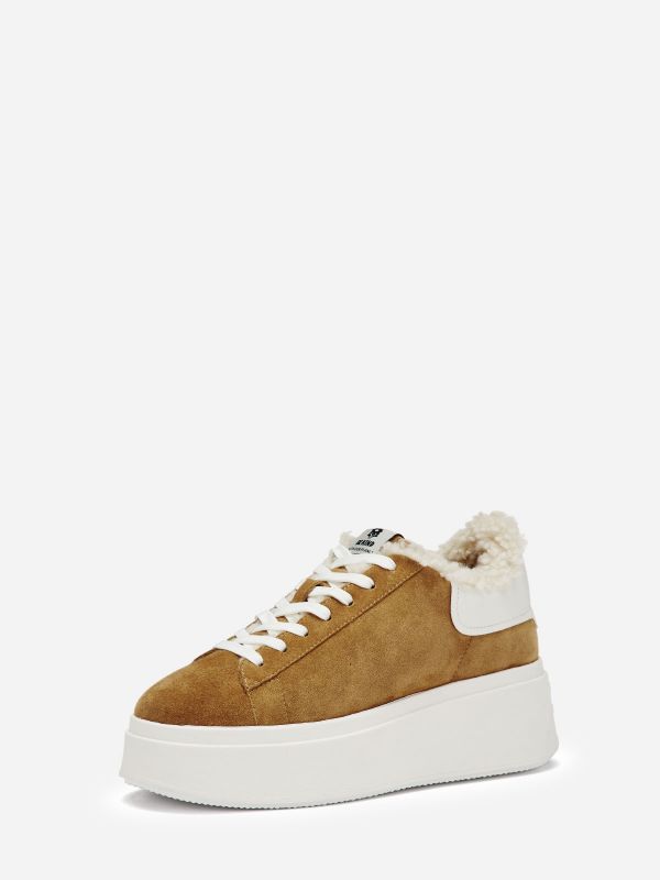 ASH Moby Be Kind Fur Lave Sneakers Dame Brune Hvite | YTWGF8036