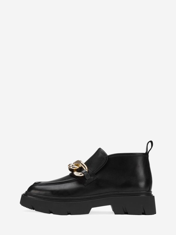 ASH Universe Chain Flat Støvler Dame Svarte Gull | UEYZX0542