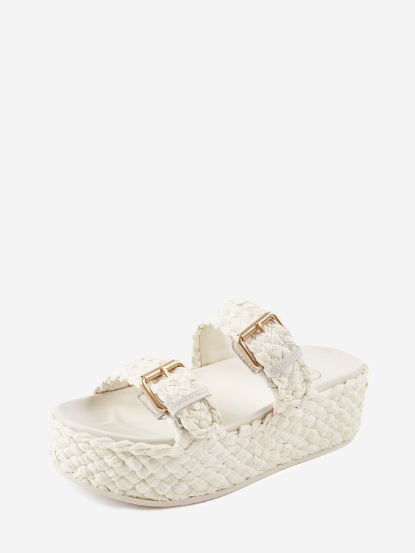 ASH Ziggy Flate Sandaler Dame Talc | CGWUL1467